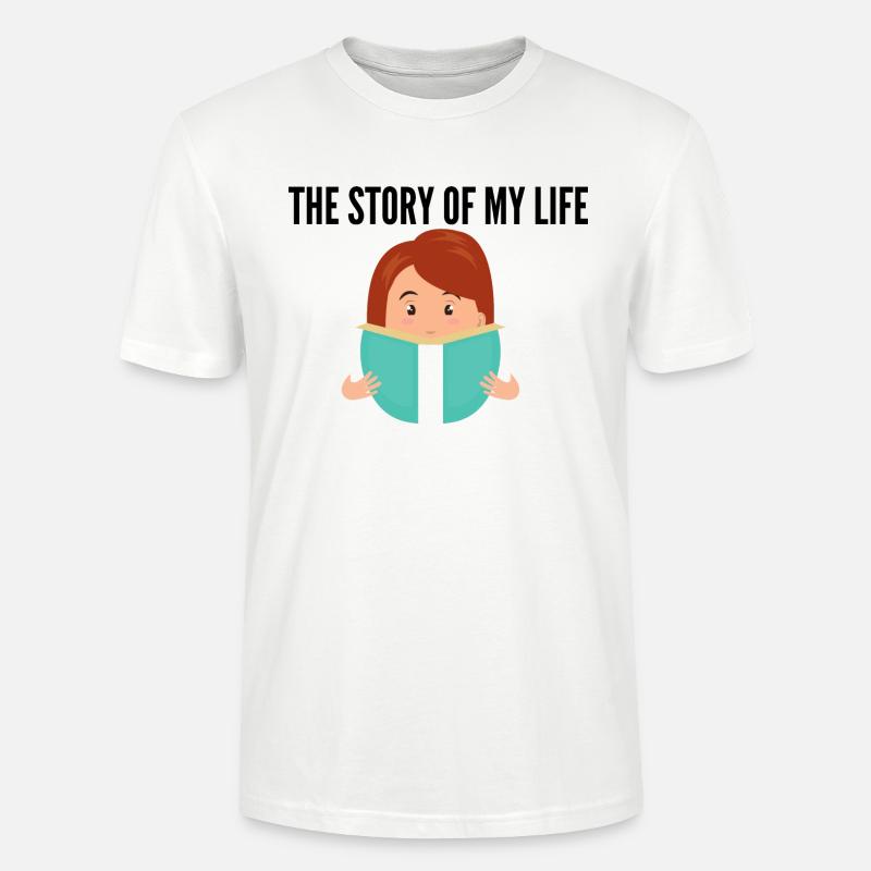 Die Lebensgeschichte eines Buchliebhaber - Stanley/Stella Unisex Bio-T-Shirt CRAFTER - Weiß