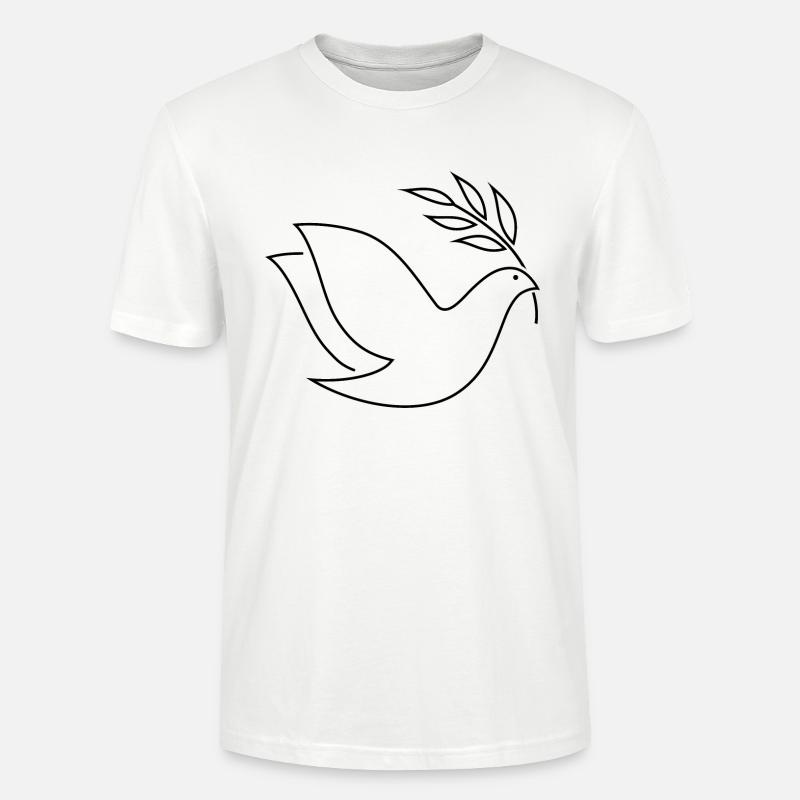 Friedenstaube schwarz - Stanley/Stella Unisex Bio-T-Shirt CRAFTER - Weiß