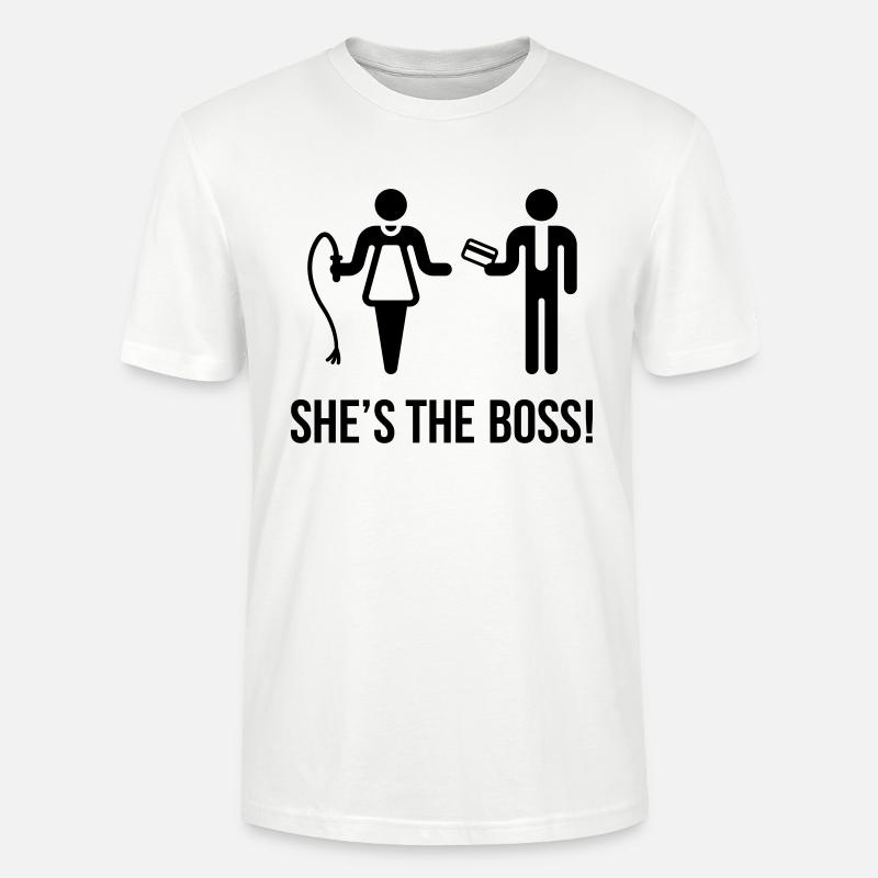 She's The Boss! (Ehefrau & Ehemann) - Stanley/Stella Unisex Bio-T-Shirt CRAFTER - Weiß