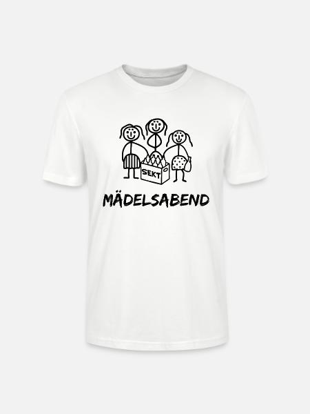 Sekt trinken - JGA - Mädelsabend - Stanley/Stella Unisex Bio-T-Shirt CRAFTER - Weiß