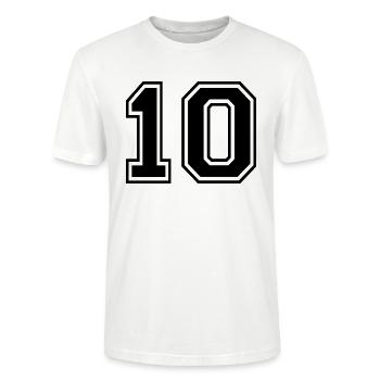 Nummer 10 Team Football Baseball Basketball University - Stanley/Stella Unisex Bio-T-Shirt CRAFTER - Weiß - Vorne - Alina (178cm) & Michal (187cm)