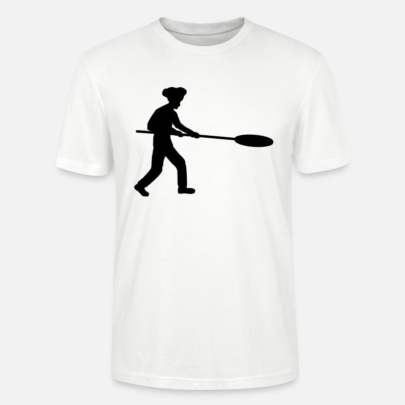 Pizzaschieber Pizzabäcker Silhouette - Stanley/Stella Unisex Bio-T-Shirt CRAFTER - Weiß