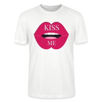 I love clothes /Kiss me - Stanley/Stella Unisex Bio-T-Shirt CRAFTER - Weiß - Vorne - Alina (178cm) & Michal (187cm)