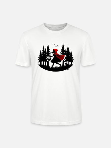 Wie ein Rotkäppchen durch den Wald, Achtung Wolf! - Stanley/Stella Unisex Bio-T-Shirt CRAFTER - Weiß