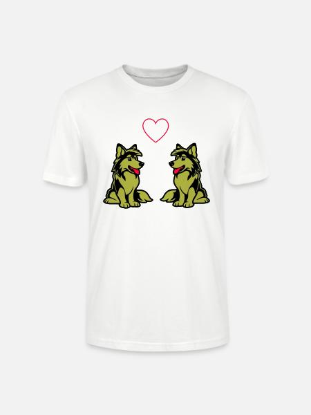 Dog Comic Dog Love - Stanley/Stella CRAFTER Unisex Organic T-Shirt - white