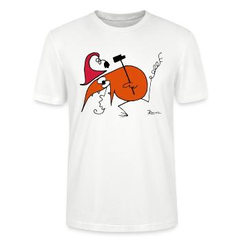 Le Shadok fou - T-shirt bio CRAFTER Stanley Stella Unisexe - blanc - Devant - Alina (178cm) & Michal (187cm)