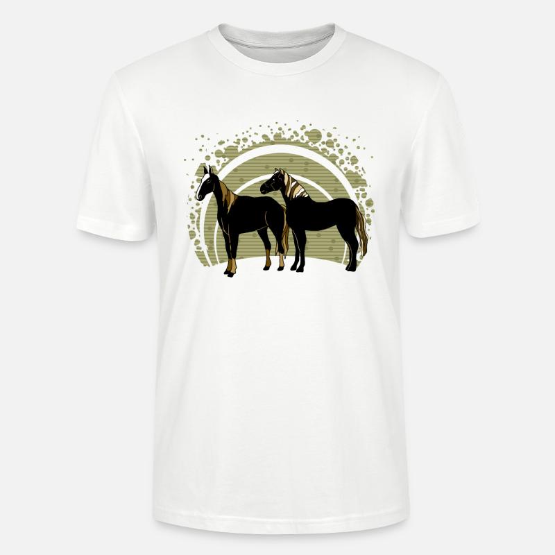 Les chevaux - T-shirt bio CRAFTER Stanley Stella Unisexe - blanc