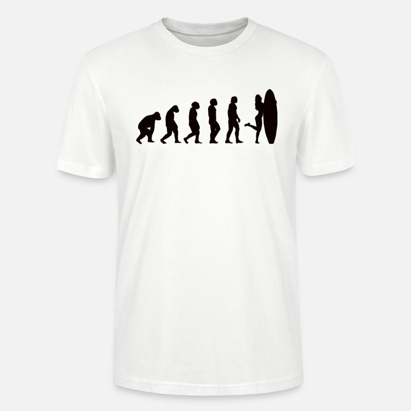 Surfer Surfboard Surf Evolution Surf - T-shirt bio CRAFTER Stanley Stella Unisexe - blanc