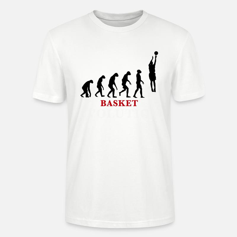 Basket Evolution Sport und Humor 3c - Stanley/Stella Unisex Bio-T-Shirt CRAFTER - Weiß