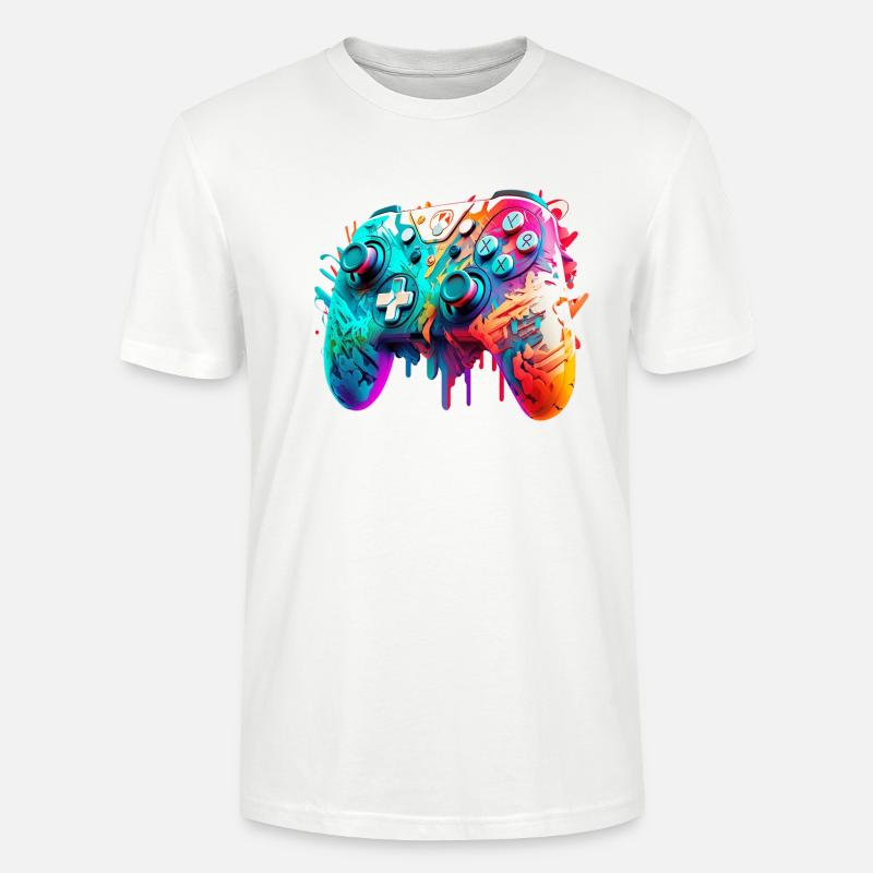 Neon Gaming Controller / Kontroller - Stanley/Stella Unisex Bio-T-Shirt CRAFTER - Weiß