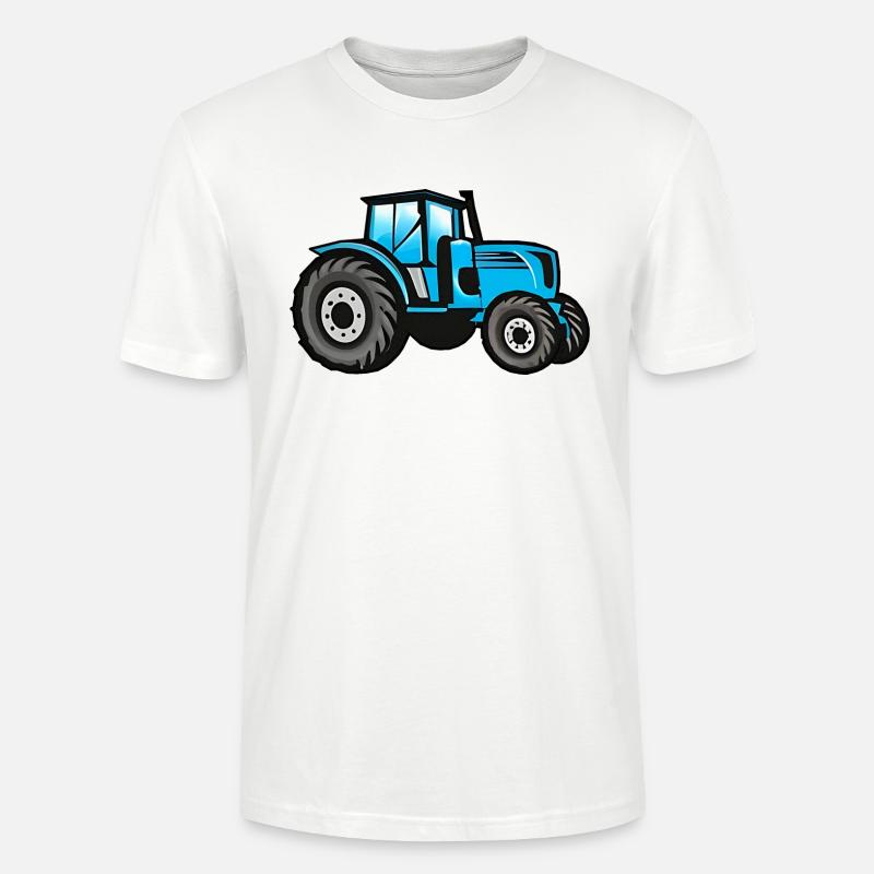 Großer Blauer Traktor - Stanley/Stella Unisex Bio-T-Shirt CRAFTER - Weiß