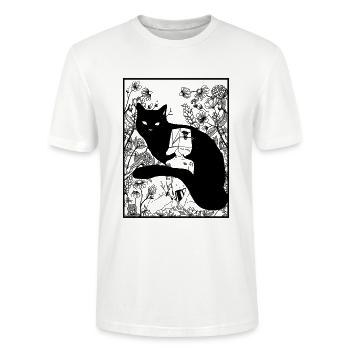 Chat chat minou Minou Meow Chat Cadeau - T-shirt bio CRAFTER Stanley Stella Unisexe - blanc - Devant - Alina (178cm) & Michal (187cm)