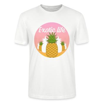 Exotisches Leben - Stanley/Stella Unisex Bio-T-Shirt CRAFTER - Weiß - Vorne - Alina (178cm) & Michal (187cm)
