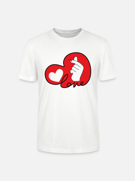 LOVE dito cuore typo 3 - Maglietta unisex ecologica CRAFTER di Stanley/Stella - bianco