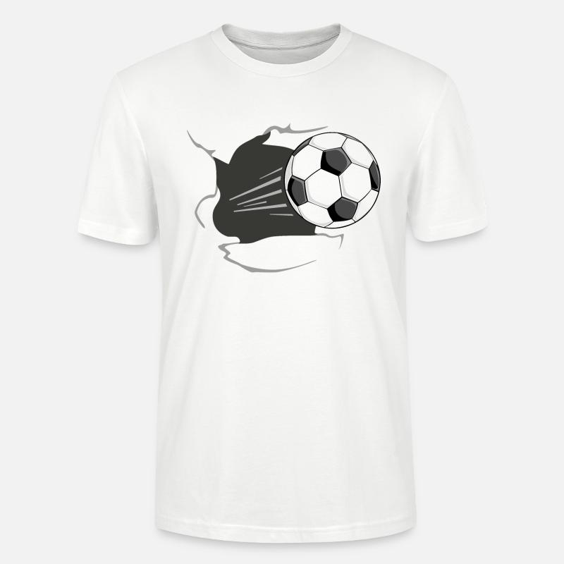 Fußball durchbricht Wand - Stanley/Stella Unisex Bio-T-Shirt CRAFTER - Weiß