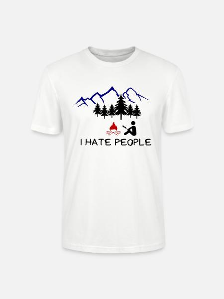 Jeg hader mennesker 002 - Stanley Stella CRAFTER unisex økologisk-T-shirt - hvid