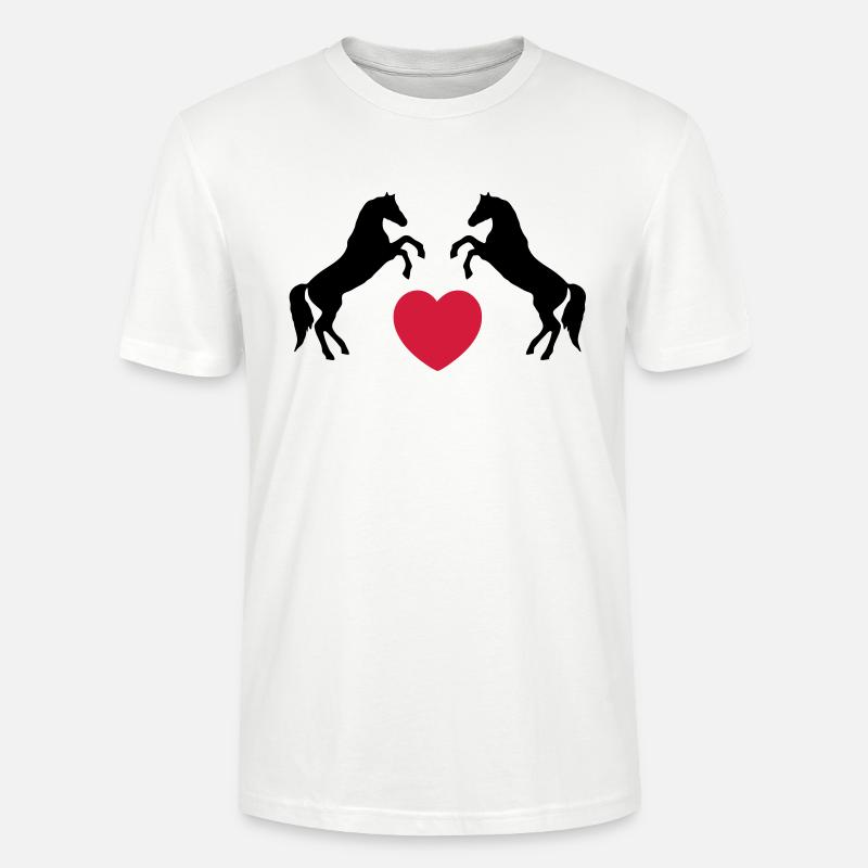 Zwei wilde Pferde mit Herz - Stanley/Stella Unisex Bio-T-Shirt CRAFTER - Weiß