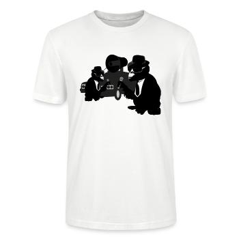 the blues brothers monkey - Stanley/Stella Unisex Bio-T-Shirt CRAFTER - Weiß - Vorne - Alina (178cm) & Michal (187cm)