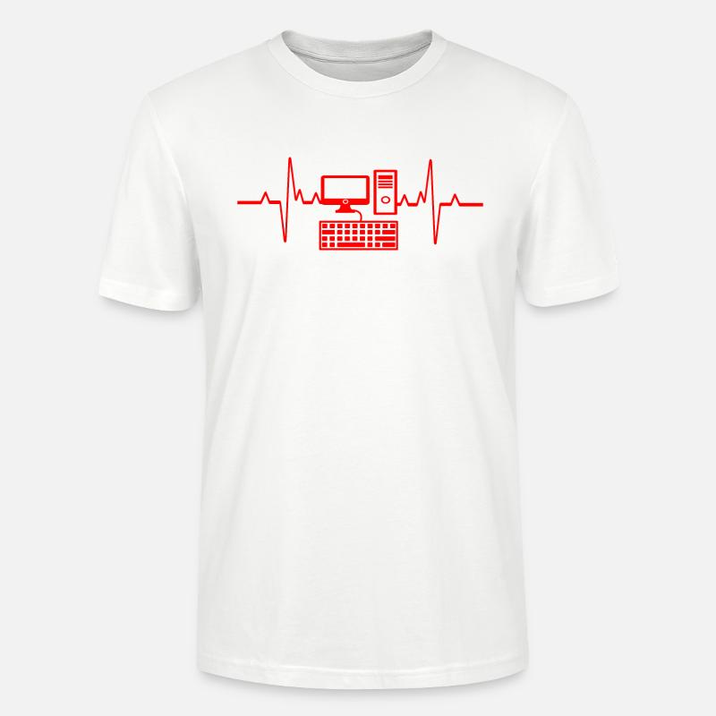 Herzschlag PC Gamer Computer Programmierer - Stanley/Stella Unisex Bio-T-Shirt CRAFTER - Weiß