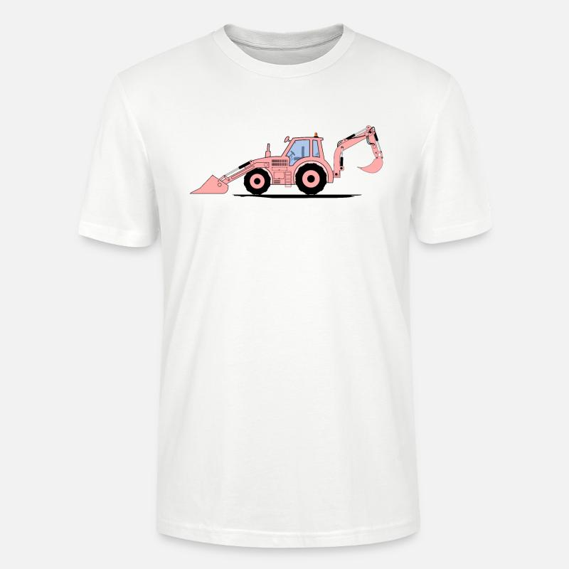 Traktor Bagger Baggerschlepper Rosa - Stanley/Stella Unisex Bio-T-Shirt CRAFTER - Weiß