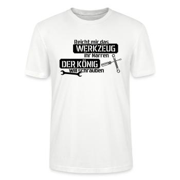 Reicht mir das Werkzeug ihr Narren - Stanley/Stella Unisex Bio-T-Shirt CRAFTER - Weiß - Vorne - Alina (178cm) & Michal (187cm)