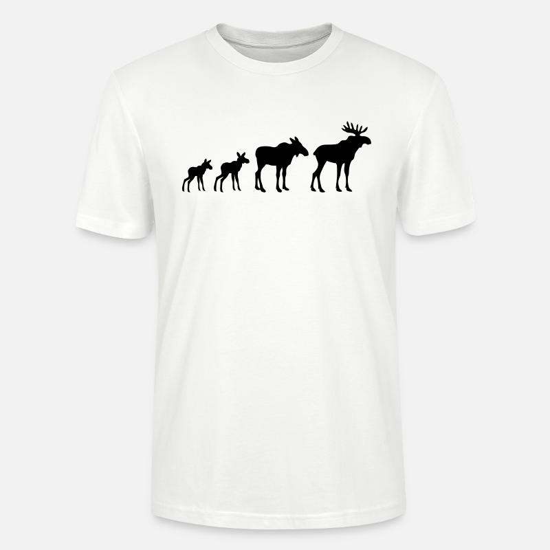Évolution des wapitis - T-shirt bio CRAFTER Stanley Stella Unisexe - blanc