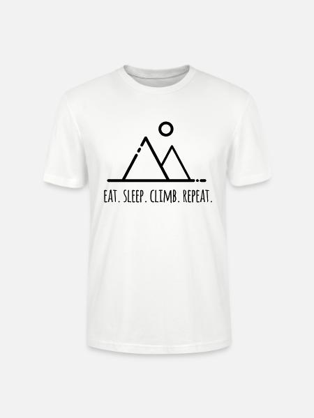Eat.Sleep.Climb.Repeat - für Kletterer - Stanley/Stella Unisex Bio-T-Shirt CRAFTER - Weiß