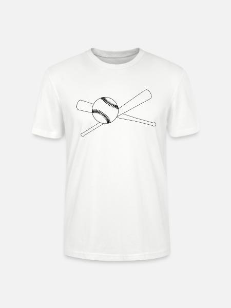 Baseball And 2 Bats - Stanley/Stella CRAFTER Unisex Organic T-Shirt - white