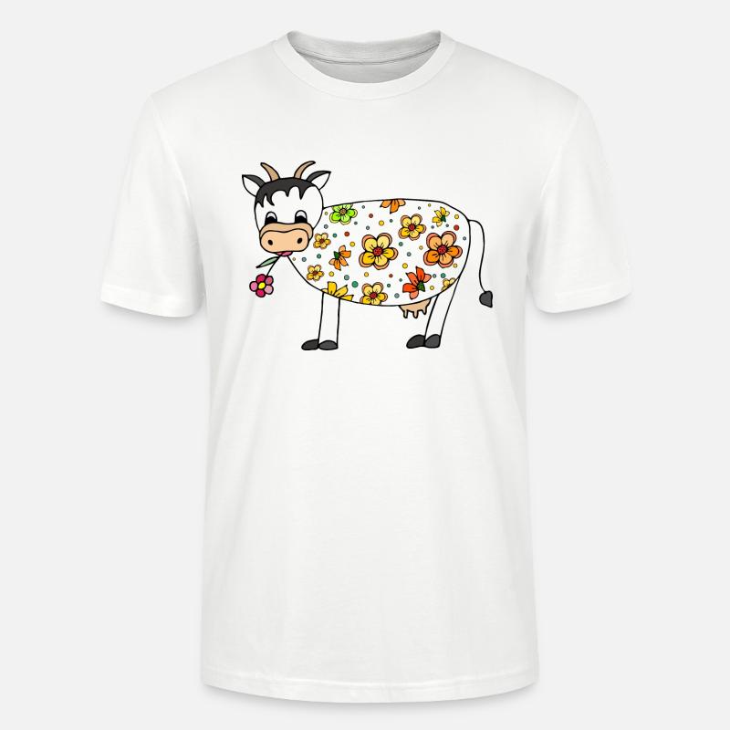 Cow - Stanley/Stella CRAFTER Unisex Organic T-Shirt - white