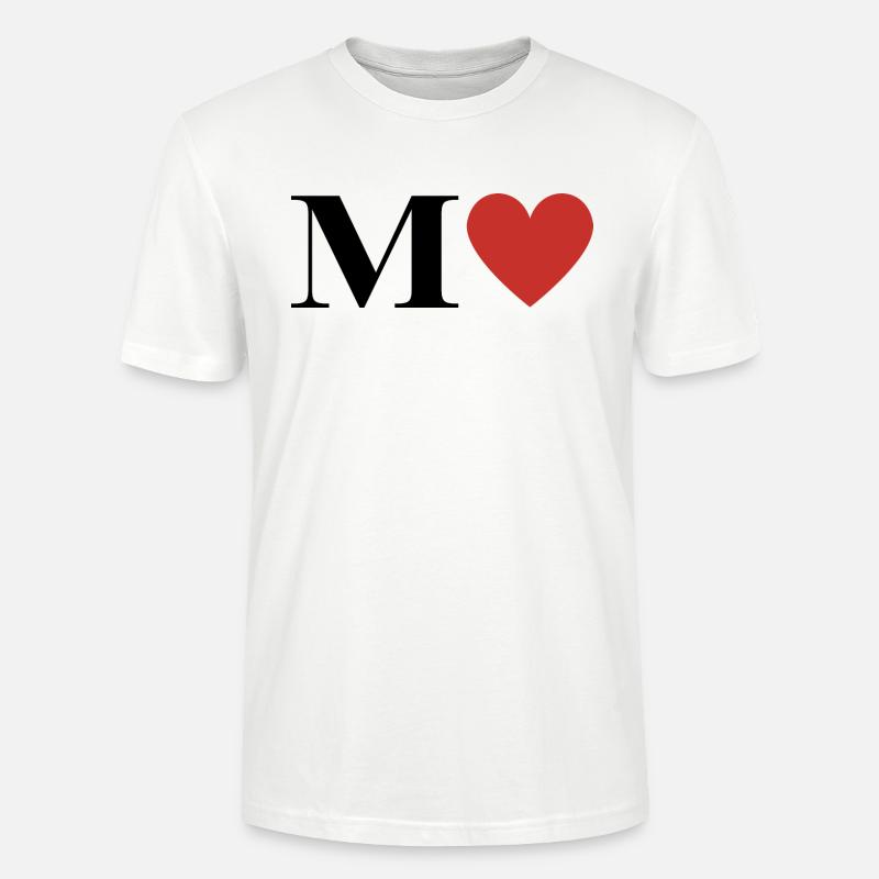 Buchstabe m rotes Herz - Stanley/Stella Unisex Bio-T-Shirt CRAFTER - Weiß