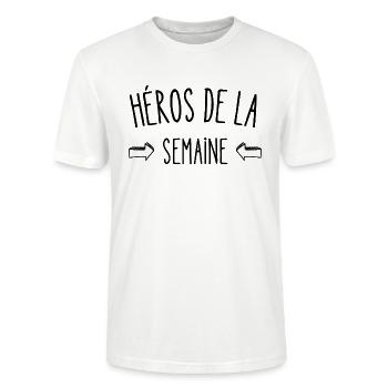 héros de la semaine - T-shirt bio CRAFTER Stanley Stella Unisexe - blanc - Devant - Alina (178cm) & Michal (187cm)