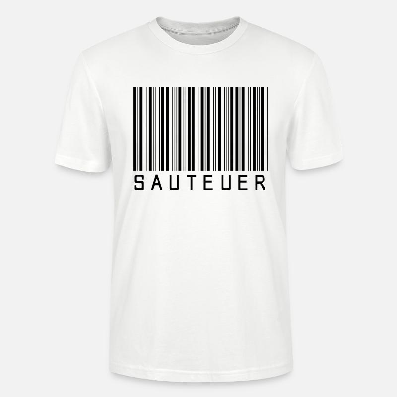 Strichcode "SAUTEUER" black/schwarz - Stanley/Stella Unisex Bio-T-Shirt CRAFTER - Weiß
