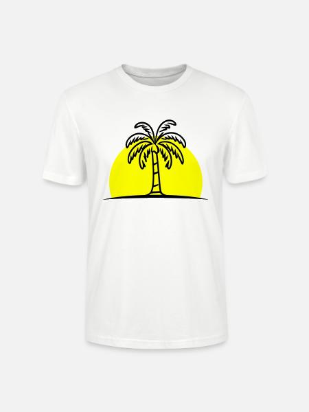 Island Palm Tree Summer Sun - Stanley/Stella CRAFTER Unisex Organic T-Shirt - white