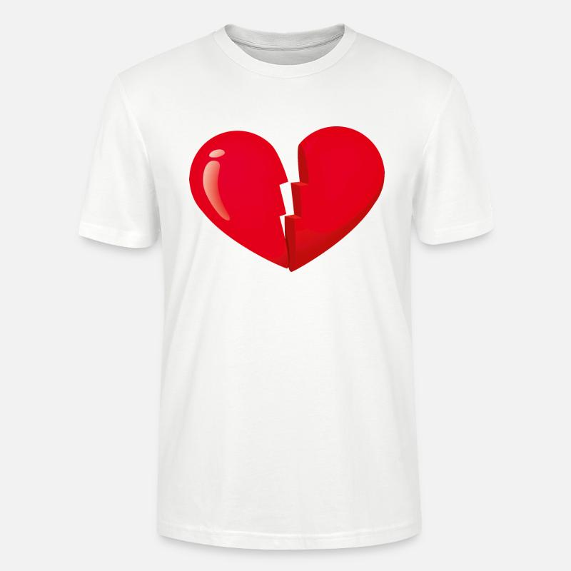 broken heart brisé - T-shirt bio CRAFTER Stanley Stella Unisexe - blanc