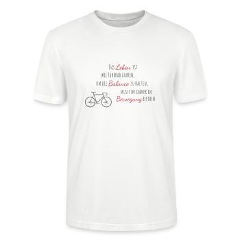 Das Leben ist wie Fahrrad fahren - Stanley/Stella Unisex Bio-T-Shirt CRAFTER - Weiß - Vorne - Alina (178cm) & Michal (187cm)