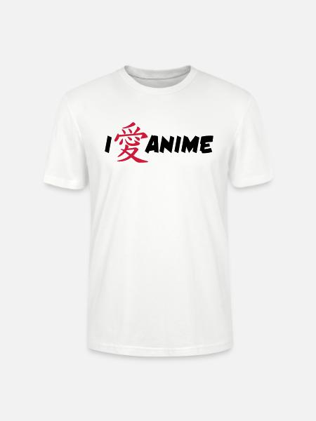 I Love Anime Kanji - Stanley/Stella CRAFTER Unisex Organic T-Shirt - white