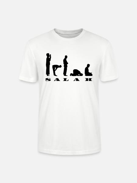 Salah Prayer Silhouette Design - Stanley/Stella CRAFTER Unisex Organic T-Shirt - white