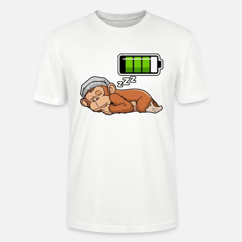 Monkey Sleeping Recharging Night Bedtime - Stanley/Stella Unisex Bio-T-Shirt CRAFTER - Weiß