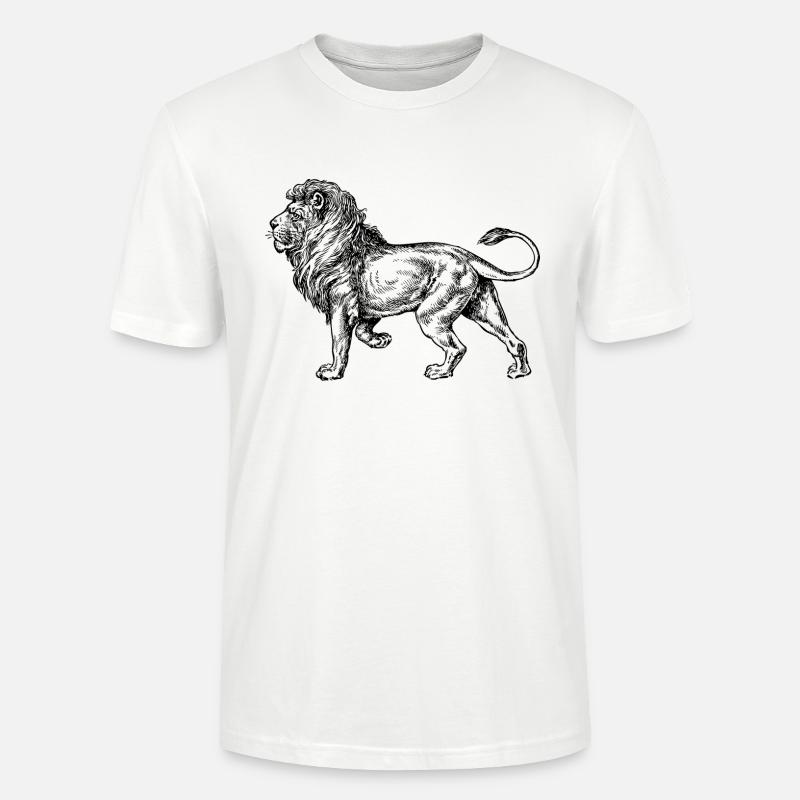 Big lion black and withe - Stanley/Stella Unisex Bio-T-Shirt CRAFTER - Weiß