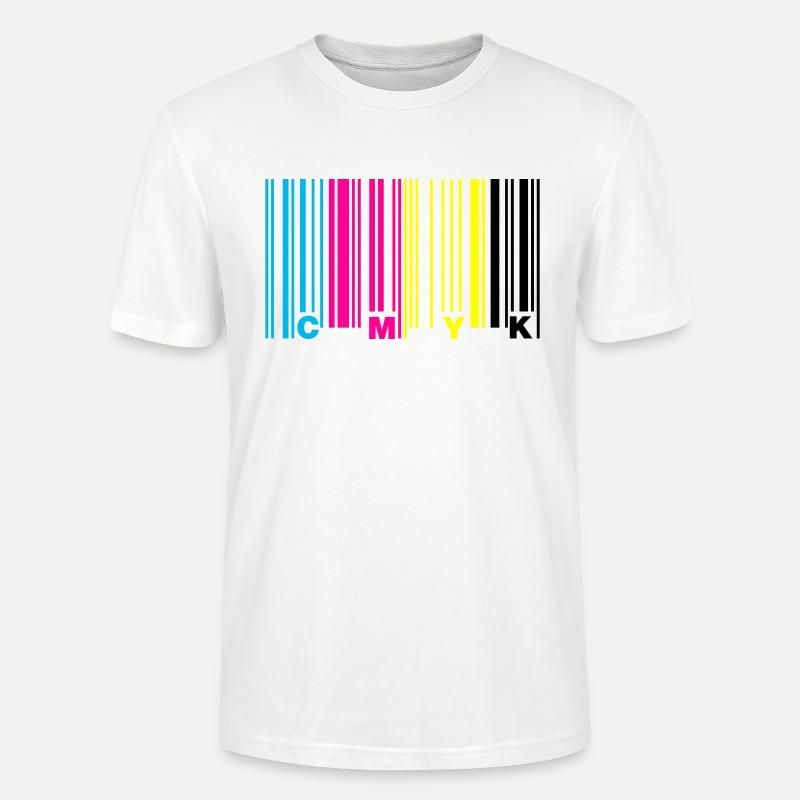 cmyk barcode - T-shirt bio CRAFTER Stanley Stella Unisexe - blanc