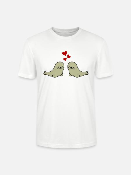 seals in love - Stanley/Stella CRAFTER Unisex Organic T-Shirt - white