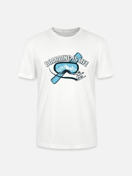 Boarding is Life - Snowboard - Stanley/Stella Unisex Bio-T-Shirt CRAFTER - Weiß