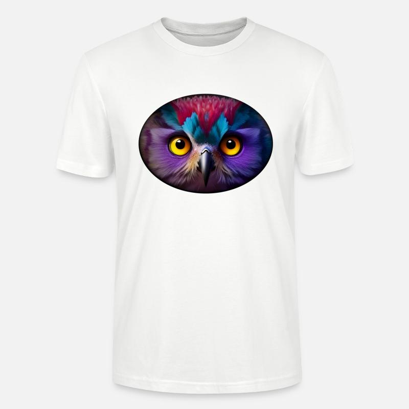 Regenbogen Eule - Stanley/Stella Unisex Bio-T-Shirt CRAFTER - Weiß