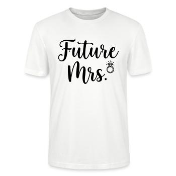 Zukünftige Mrs. Ring Brautdesign - Stanley/Stella Unisex Bio-T-Shirt CRAFTER - Weiß - Vorne - Alina (178cm) & Michal (187cm)
