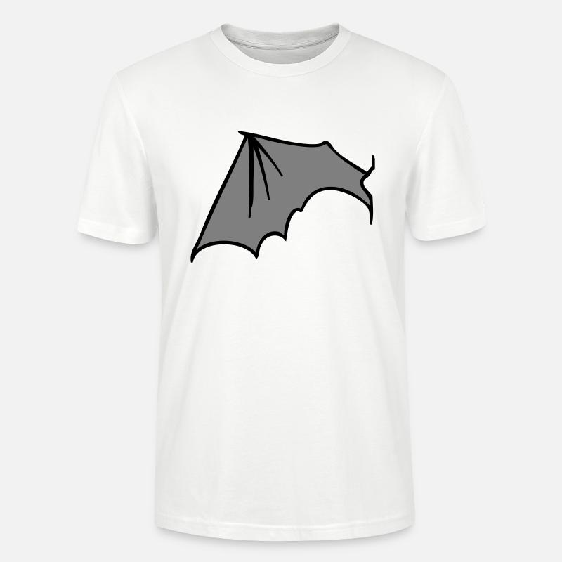 batwing_left_grey - Stanley/Stella Unisex Bio-T-Shirt CRAFTER - Weiß