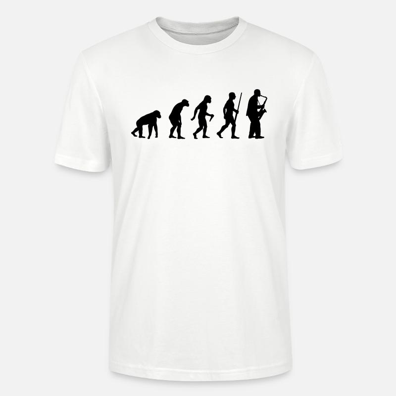 l'évolution du saxophone - T-shirt bio CRAFTER Stanley Stella Unisexe - blanc