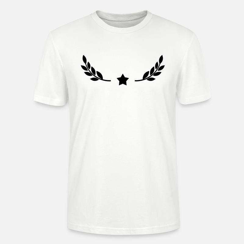 Stern mit Lorbeerkranz Design - Stanley/Stella Unisex Bio-T-Shirt CRAFTER - Weiß