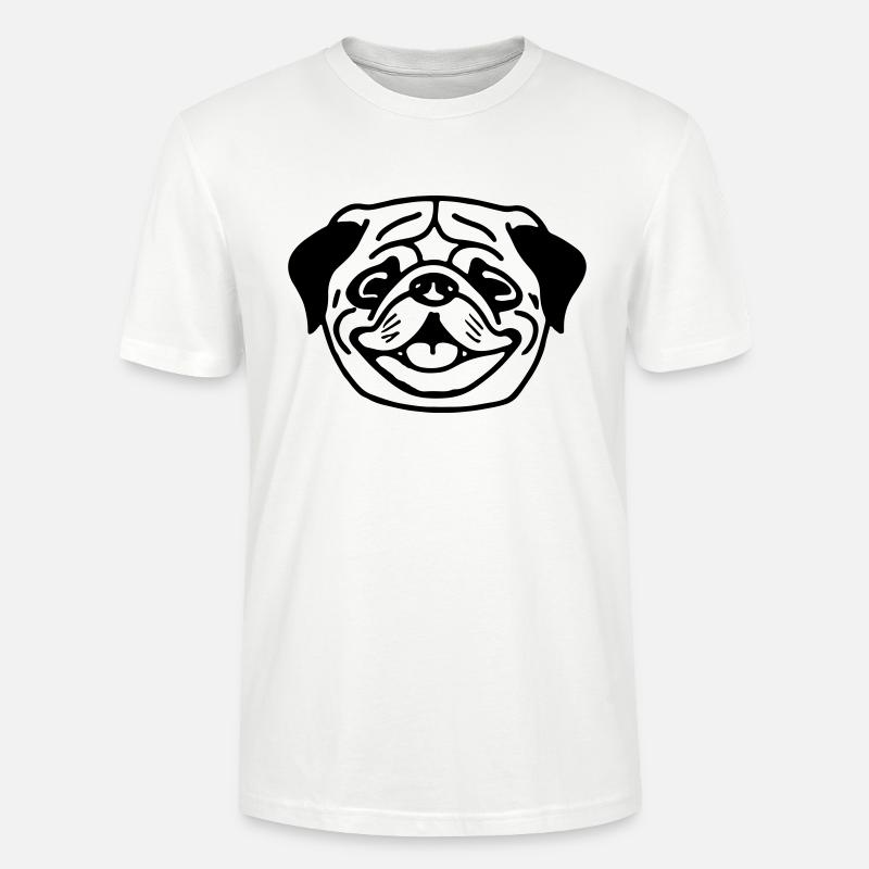 Mops Hund Geschenkidee Vektor - Stanley/Stella Unisex Bio-T-Shirt CRAFTER - Weiß