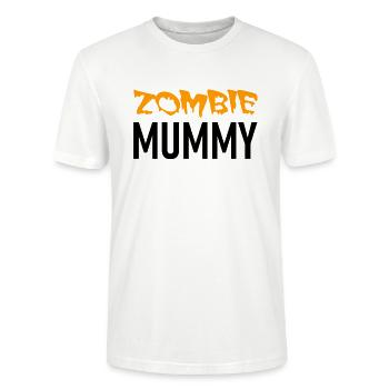 Zombie Mummy - Halloween - Kürbis - Hexe - Horror - Stanley/Stella Unisex Bio-T-Shirt CRAFTER - Weiß - Vorne - Alina (178cm) & Michal (187cm)