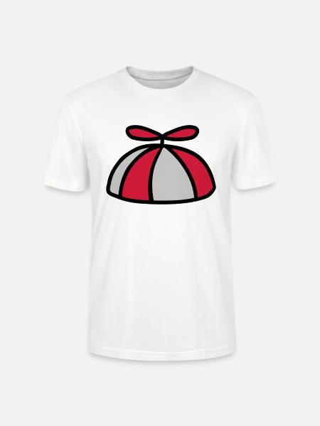 Bunte Propellermütze Windrad Hut - Stanley/Stella Unisex Bio-T-Shirt CRAFTER - Weiß
